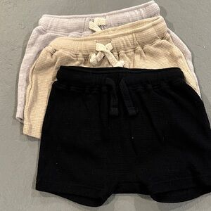 Old Navy Kids Waffle Knit Shorts - Black, Beige, Light Gray